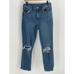 American Eagle‎ Mom Jean Women Size 6 Distressed Blue High Rise